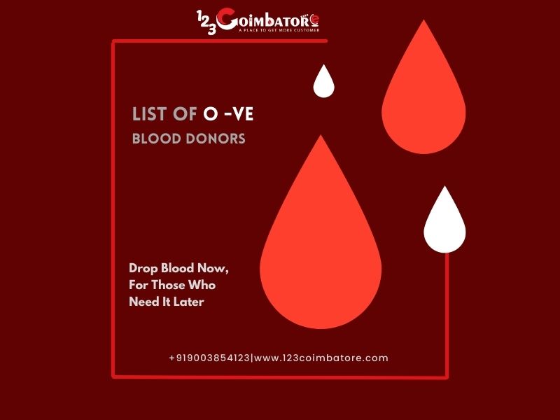 LIST OF O- BLOOD DONORS IN COIMBATORE